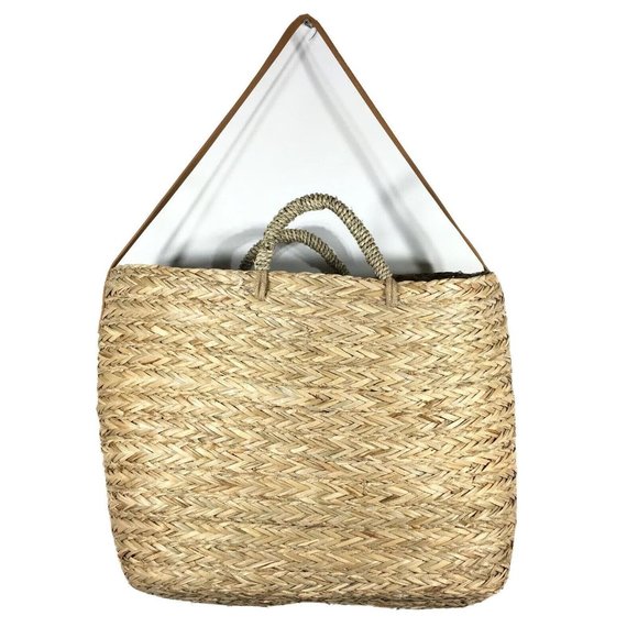 Hearth & Hand With Magnolia Natural Grass Woven Tote Bag 14 X 20” - Picture 4 of 12